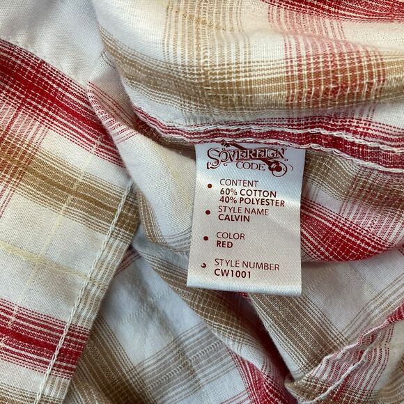 Soverign Code Mens Plaid Button Down Shirt Long Sleeve‎ Size XL Woven Pleasure - Picture 8 of 13